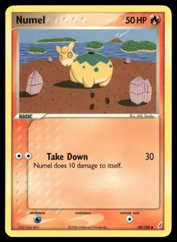 2006 EX Crystal Guardians set Pokemon card 059 Numel LP - Image 1