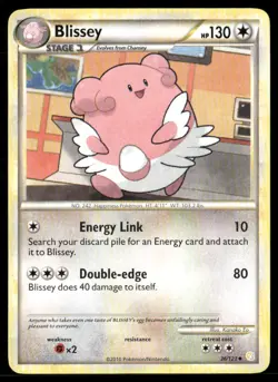 2010 HeartGold SoulSilver Set Pokemon Card 036 Blissey LP - Image 1