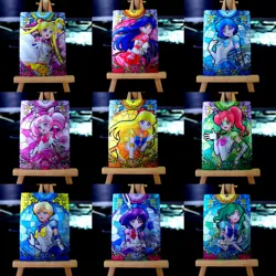 10×Sailor Moon Doujin Card Goddess Story ACG Waifu Custom Anime Holo Foil Card - Image 1