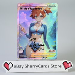 Misty cos Vaporeon Doujin Card Trainer Cos Series Goddess Sherry Custom DIY - Image 1