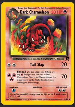 Dark Charmeleon W Gold Stamp Wizards Promo 32/82 Rocket 2000 Pokemon TCG Card LP - Image 1
