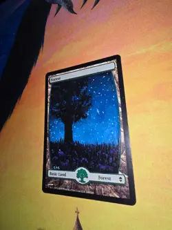 MTG ALTERED 1X Forest magic the gathering Hand Painted Starry sky - Image 1