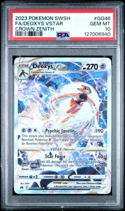 2023 POKEMON SWORD & SHIELD CROWN ZENITH #GG46 FULL ART/DEOXYS VSTAR PSA 10 - Image 1