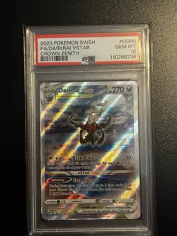 2023 POKEMON SWORD & SHIELD CROWN ZENITH #GG50 FULL ART DARKRAI VSTAR PSA 10 - Image 1