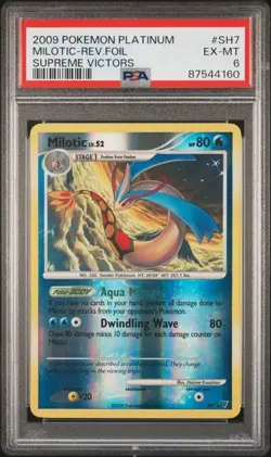 2009 Pokemon PlatinumMilotic Reverse Foil Supreme Victors #SH7 PSA 6 POP 44 - Image 1