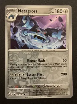 Metagross - 115/162 - Reverse Holo Uncommon - SV5: Temporal Forces - Pokemon TCG - Image 1