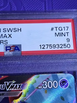 2022 Pokemon Sword & Shield Brilliant Stars #TG17 Full Art/Mimikyu VMAX PSA 9 - Image 3