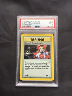 Pokemon: Team Rocket 1st Edition Rare Holo: Rocket's Sneak Attack 16/82 PSA 9 - Image 1
