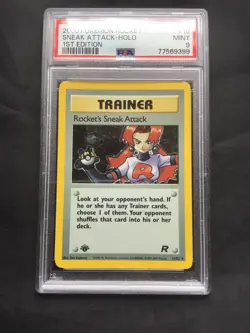 Pokemon: Team Rocket 1st Edition Rare Holo: Rocket's Sneak Attack 16/82 PSA 9 - Image 2