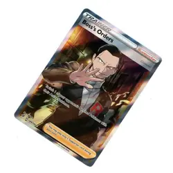 2020 Pokemon Rebel Clash TRAINER FULL ART BOSS’S ORDERS HOLO 189/192! PLAY - Image 1