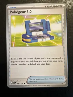 Pokemon TCG Pokegear 3.0 186/198 Scarlet Violet NM - Image 1