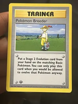 Pokemon Breeder 76/102 - Base Set 1st edition shadowless English (1999) - LP - Image 1