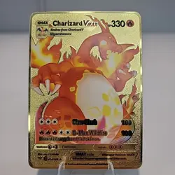 Pokemon Charizard VMAX HP330 Gold Foil Fan Art Card 020/189 - Image 1