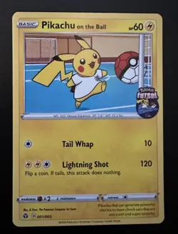 Pokemon Pikachu TCG Promo Card On the Ball Futsal, 001/005 (SEALED) - Image 1