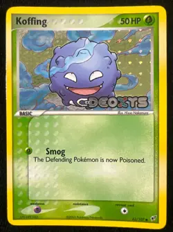 Koffing Ex Deoxys 62/107 Reverse Holo Vintage Pokemon Card - LP - Image 1