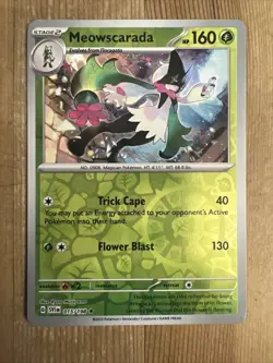 Pokemon TCG Meowscarada Scarlet & Violet Base Set 015/198 Reverse Holo Rare - Image 1