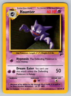 2000 Pokemon Base Set 2 Vintage WOTC Haunter 43/130 NM - Image 1