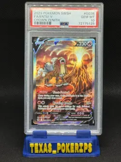 Entei V Crown Zenith Galarian Gallery Holo Ultra Rare Pokemon TCG GG36 PSA 10 - Image 1