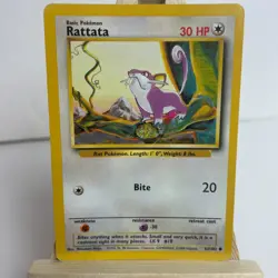 Rattata 61/102 Base Set Unlimited Common Pokemon Light Play+ - Image 1