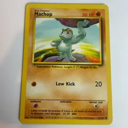 Machop 52/102 Base Set Unlimited Common Pokemon Light Play+ - Image 3