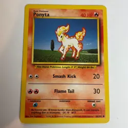 Ponyta 60/102 Base Set Unlimited Common Pokemon Light Play+ - Image 3