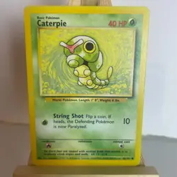 Caterpie 45/102 Base Set Unlimited Common Pokemon Light Play+ - Image 1