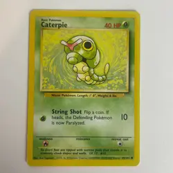 Caterpie 45/102 Base Set Unlimited Common Pokemon Light Play+ - Image 3