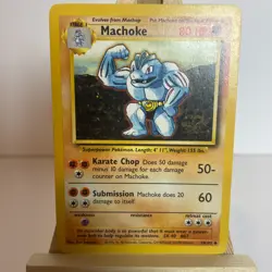 Machoke 34/102 Base Set Unlimited Uncommon Pokemon Light Play+ - Image 1