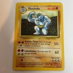 Machoke 34/102 Base Set Unlimited Uncommon Pokemon Light Play+ - Image 3