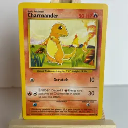 Charmander 46/102 Base Set Unlimited Common Pokemon Light Play+ - Image 1