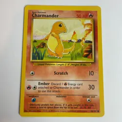 Charmander 46/102 Base Set Unlimited Common Pokemon Light Play+ - Image 3