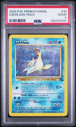 Pokemon LAPRAS 10/62 Holo Rare WOTC FRENCH PSA 2 LOKHLASS Swirl 🌀 - Image 1