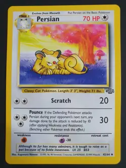 Persian 42/64 - Jungle Set - Pokemon Card - Excellent Condition - Image 1