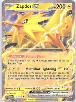 Zapdos ex 145/165 SV: Scarlet & Violet 151 - Pokemon Card - NM - Image 1