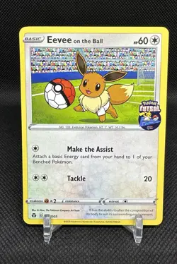Pokemon Futsal 2020 Promo Trading Card Eevee on the Ball - Image 1