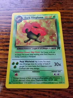 Dark Vileplume - Team Rocket Set - 13/82 Rare Holographic Pokemon Card LP - Image 1