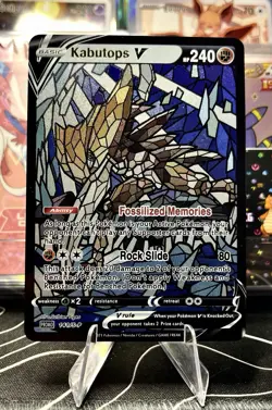 Kabutops Kabuto ACG Stained Glass Art Card - Pokemon Inspired Collector Card🔥 - Image 1