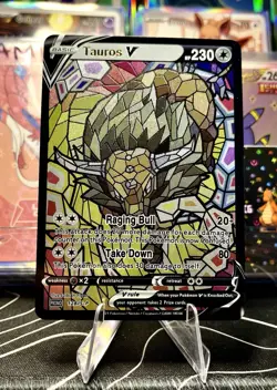 Tauros V ACG Stained Glass Art Card - Pokemon Inspired Collector’s Card🔥 - Image 1