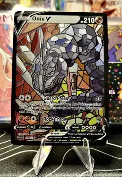 Onix V ACG Stained Glass Art Card - Pokemon Inspired Collector’s Card🔥 - Image 1