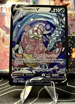 Slowpoke Slowbro ACG Stained Glass Art Card - Pokemon Inspired Collector’s Card - Image 1