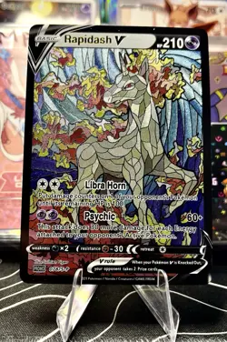 Ponyta Rapidash ACG Stained Glass Art Card - Pokemon Inspired Collector’s Card🔥 - Image 1