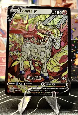 Ponyta Rapidash ACG Stained Glass Art Card - Pokemon Inspired Collector’s Card🔥 - Image 2