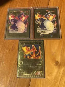 *Charizard - FIRE HOT DEAL* Lot of 3 Pokemon Fanmade Gold Foil Artwork Cards - Image 1