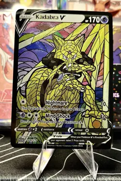 Alakazam Kadabra Abra ACG Stained Glass Art Card - Pokemon Inspired Collector’s - Image 2
