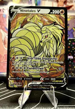 Vulpix Ninetales ACG Stained Glass Art Card - Pokemon Inspired Collector’s Card - Image 1