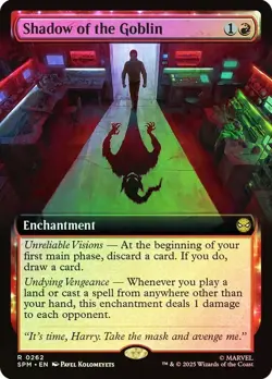 Shadow of the Goblin Foil Extended Art Marvel's Spider-Man NM MTG - Image 1