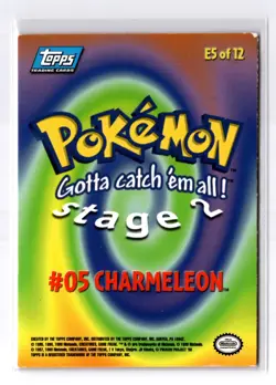 #05 Charmeleon - Topps Pokemon Movie Card Blue Label Non Holo E5 of 12 - LP - Image 2