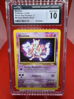 CGC GEM MINT 10 Mewtwo 1999 Black Star Promos 3 Pokemon TCG Mewtwo Strikes Back - Image 1