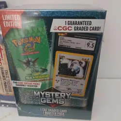Pokemon Mystery Gems Box Sealed - 1 CGC Graded Card + 1 Booster Pack Sealed - Image 2