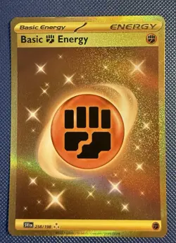 Pokemon~ Basic Fighting Energy 258/198 ~ Gold Hyper Rare ~ Scarlet & Violet - Image 1
